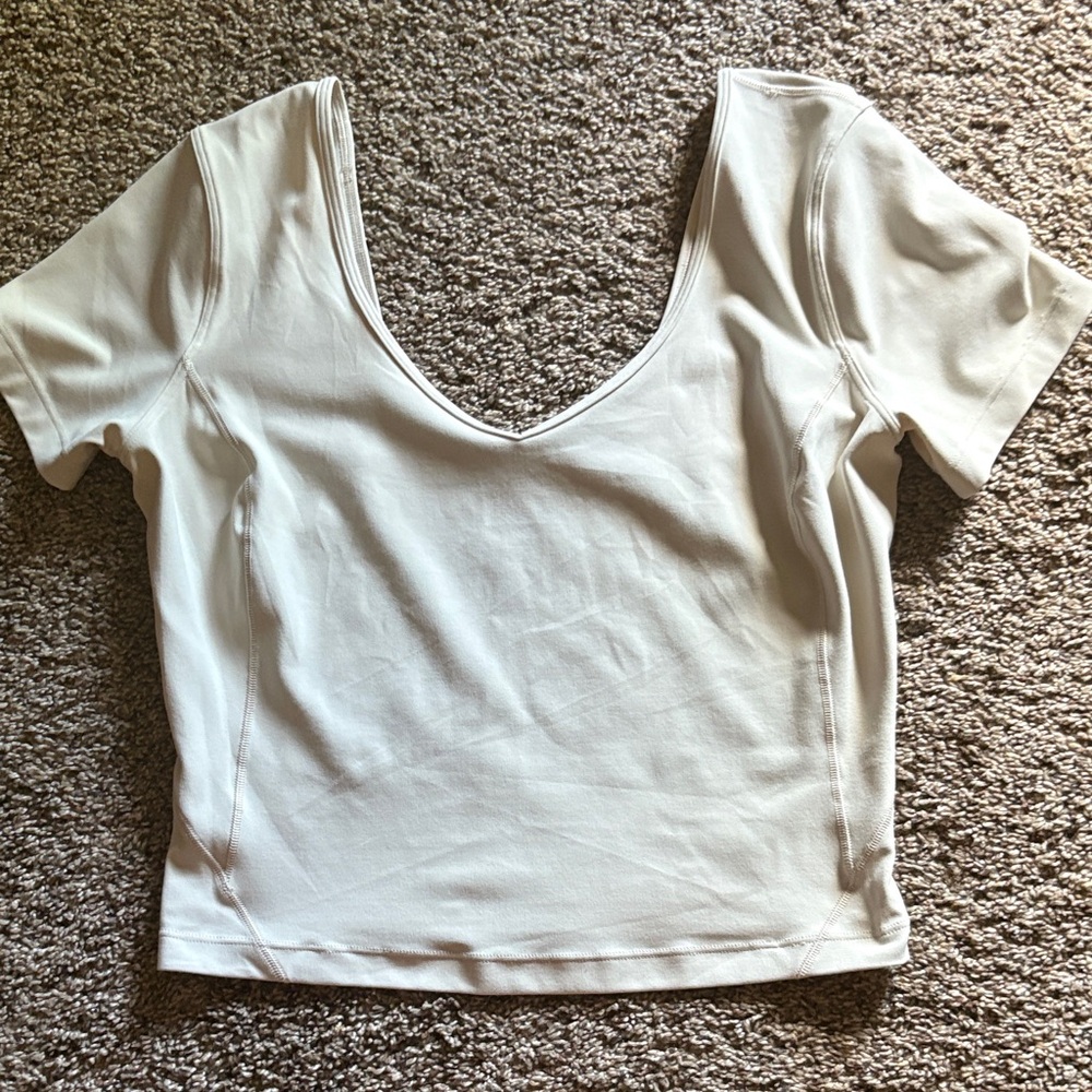 lululemon athletica Cream Short Sleeve Bodysuit